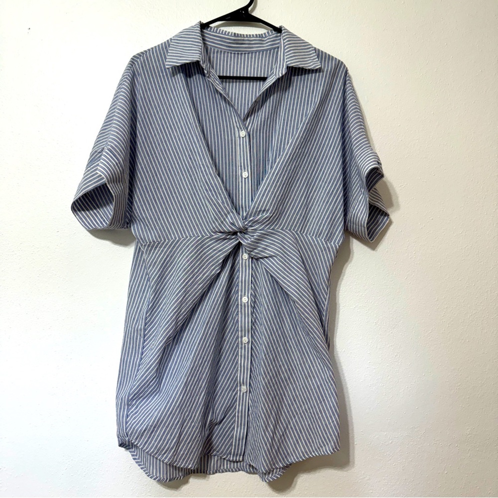 Tie Front Shirt Dress